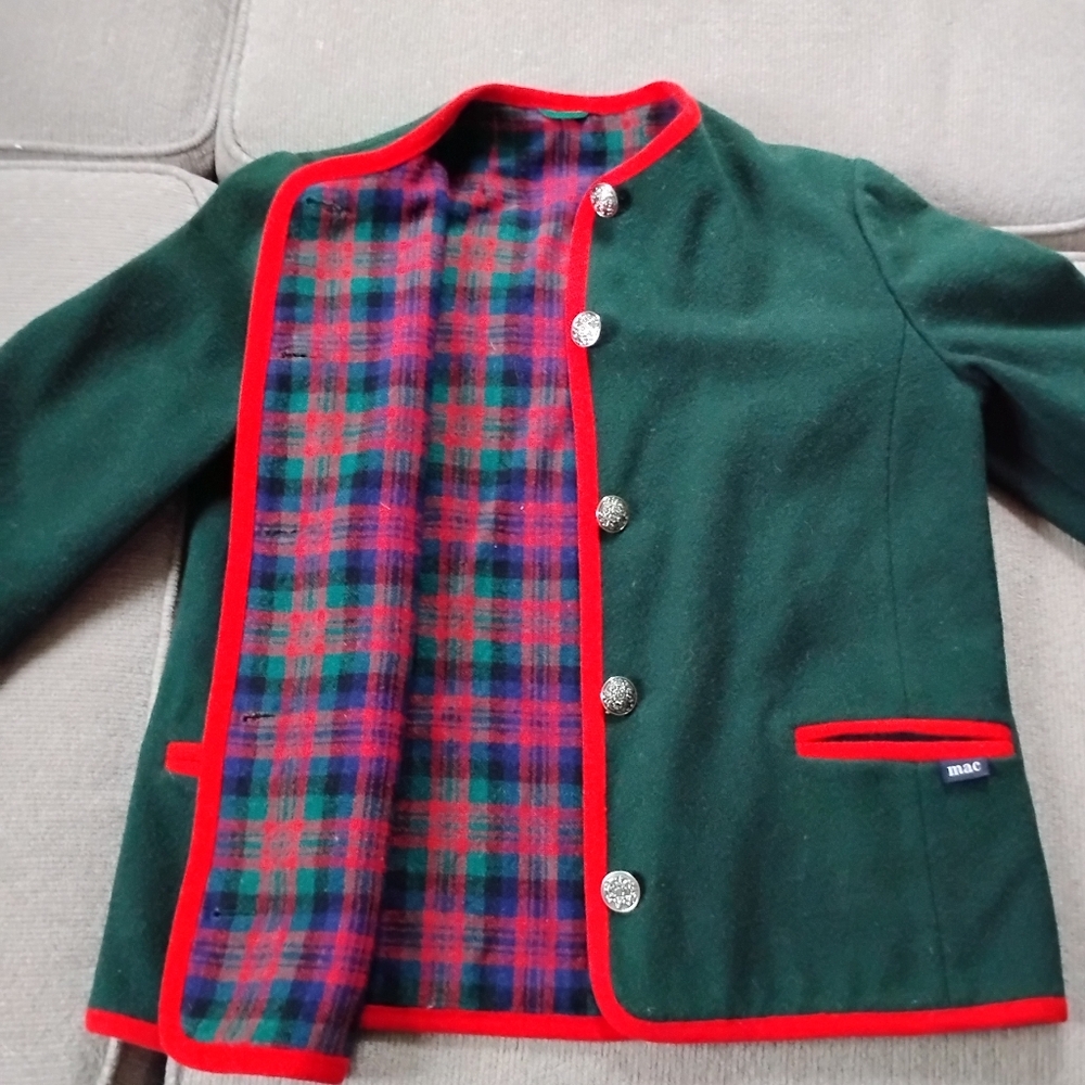 Women's Union Made In USA Wool Coat, New England Mackintosh Green Coat Vintage